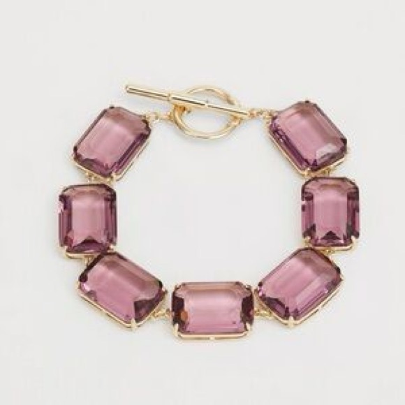 Ralph Lauren Elegant Gold Tone Gemstone Bracelet Flex Toggle Bracelet NWT